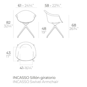 Silla Incasso con brazos giratoria